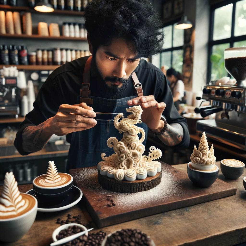 Barista Creates Sculptures Using Only Espresso Foam